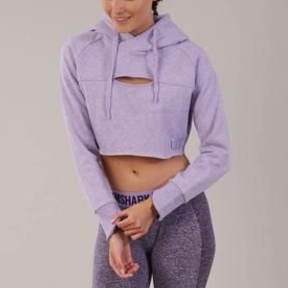 GYMSHARK Lavender Cropped Hoodie